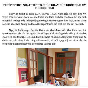 Trường THCS Nhật Tiến xã Vân Nham tổ chức khám sức khỏe định kì cho học sinh