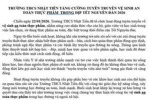 Trường THCS Nhật Tiến xã Vân Nham tuyên truyền VSATTP cho học sinh